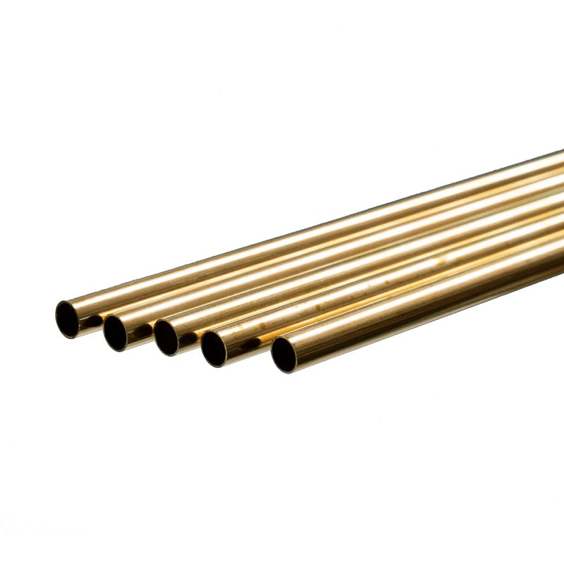 K&S Metals Round Brass Tube 9/32" OD x 0.014" Wall x 36" — 5-Pack 260/272 Brass Tubing