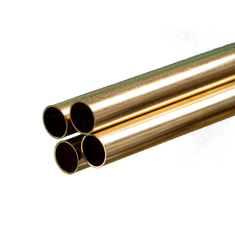 K&S Metals Round Brass Tube 11/32" OD x 0.014" Wall x 36" — 4-Pack 260/272 Brass Tubing