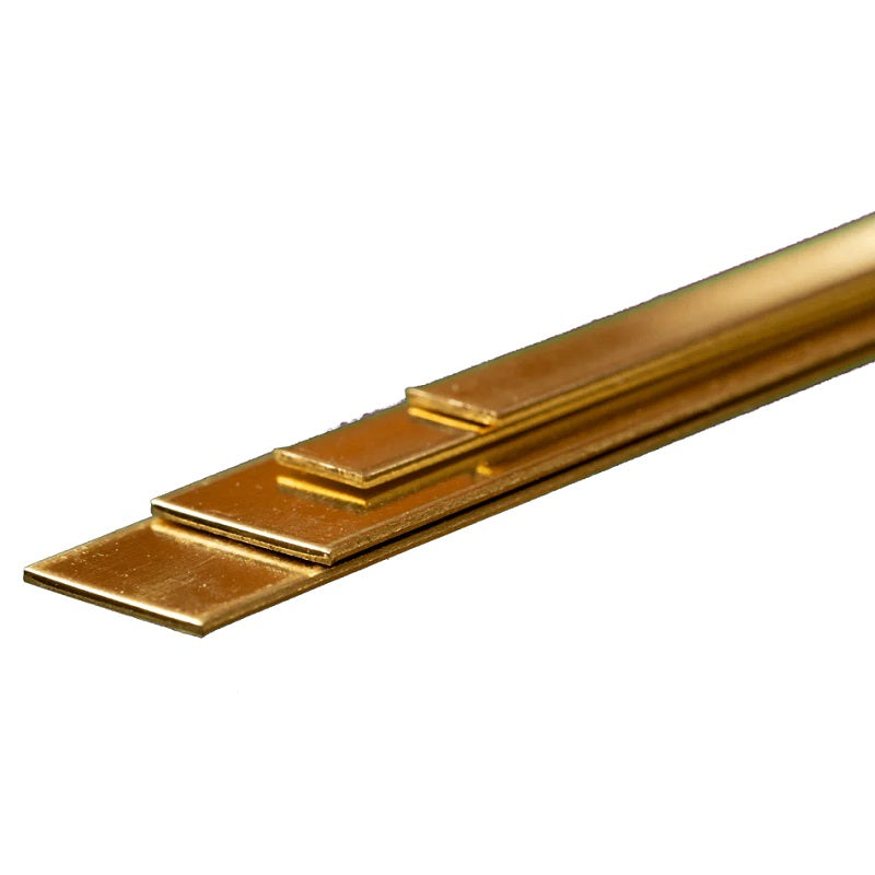 K & S Metals Bendable Brass Strip: 0.032 x (1/4" & 1/2") x 12" Long 5078