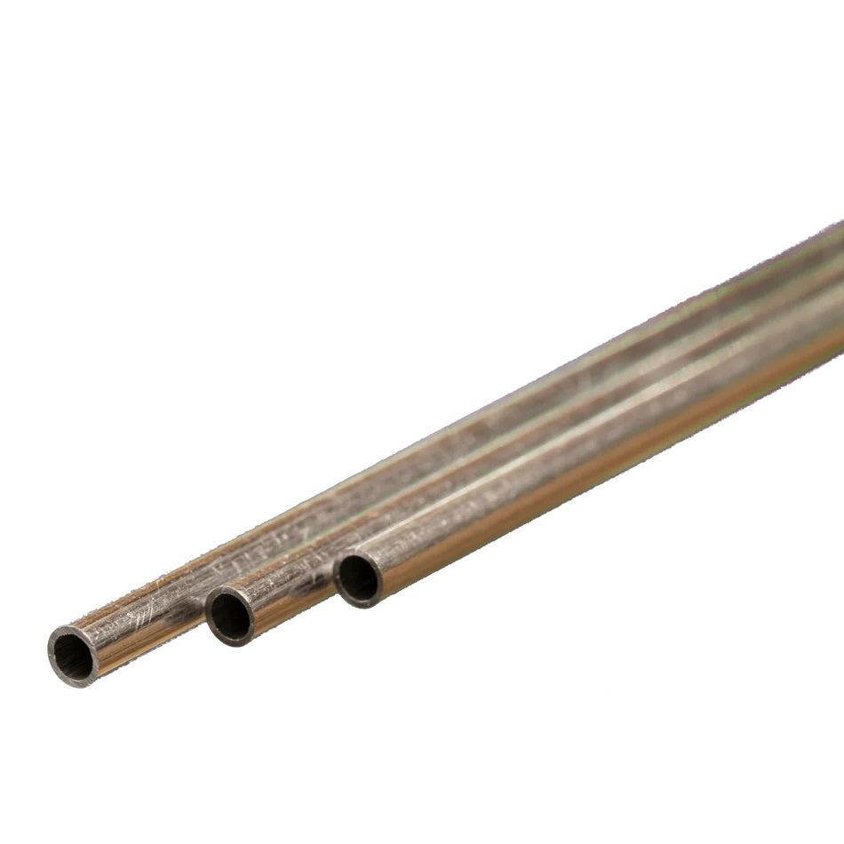 K&S Metals Round Aluminum Tube 3/32" OD x 0.014" Wall x 12" — 3-Pack Fine 3003 Aluminum Tubing
