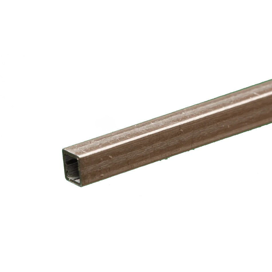 K & S Metals Square Aluminum Tube: 1/8" OD x 0.014" Wall x 12" Long 83011