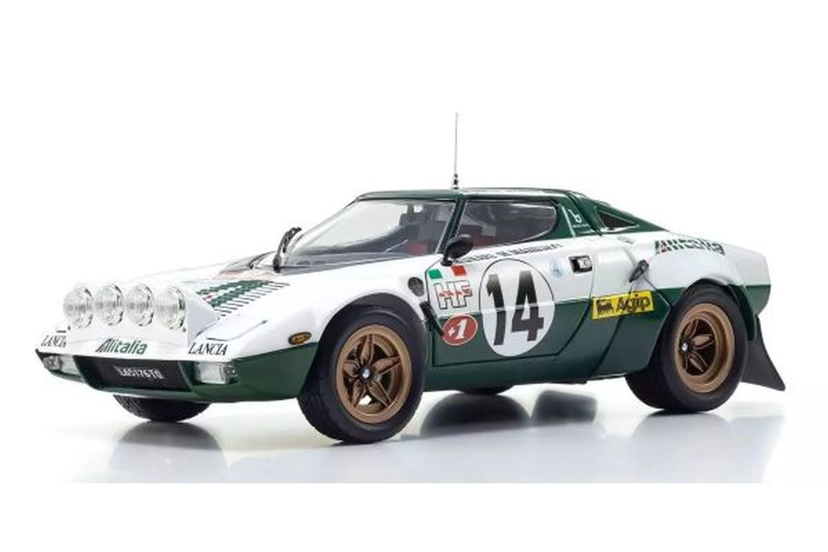 Kyosho 1/18 Lancia Stratos HF 1975 Monte Carlo Rally Winner #14 Diecast Model
