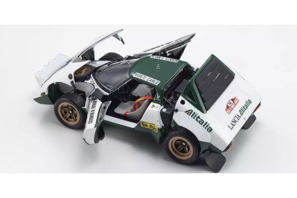Kyosho 1/18 Lancia Stratos HF 1975 Monte Carlo Rally Winner #14 Diecast Model