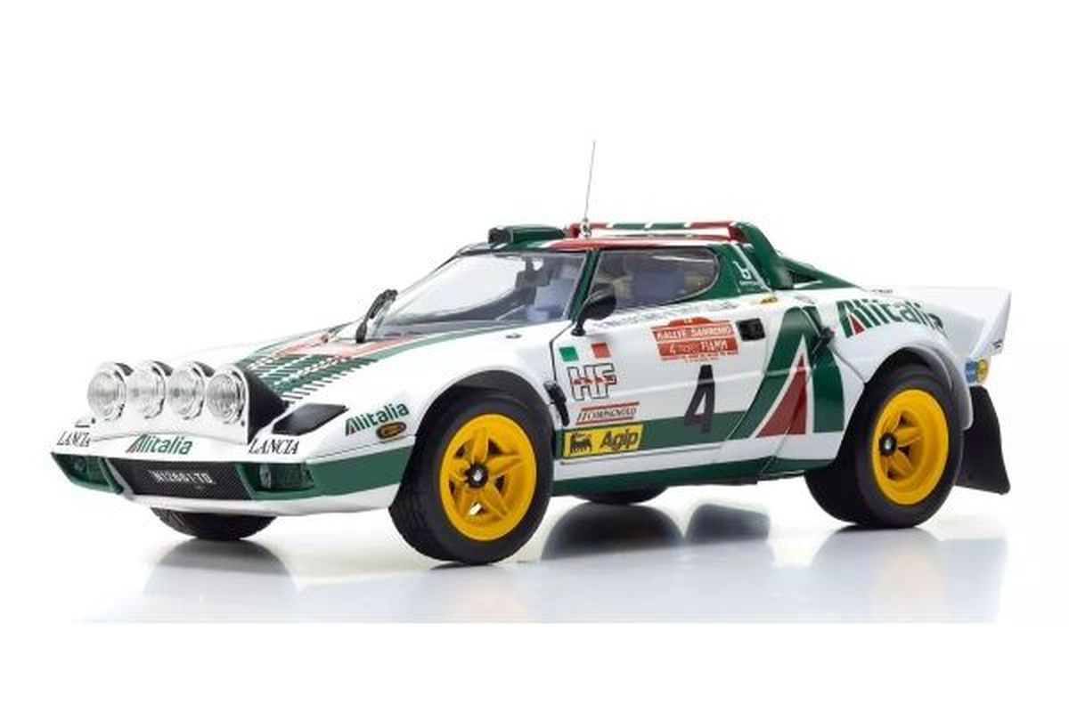 Kyosho 1/18 Lancia Stratos HF 1976 Sanremo Rally Winner #4 Diecast Model