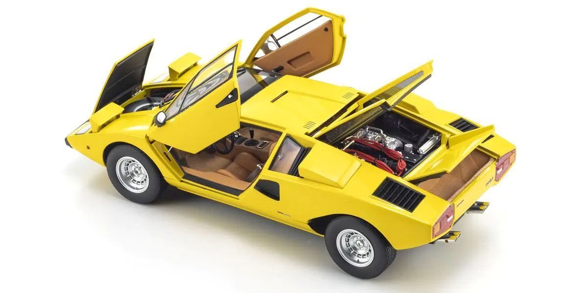 Kyosho 1/18 Lamborghini Countach LP400 Yellow Diecast Model
