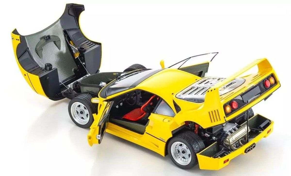 Kyosho 1/18 Ferrari F40 Yellow Diecast Model