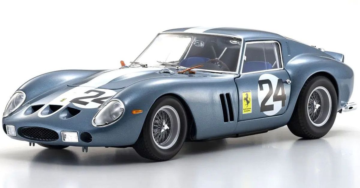 Kyosho 1/18 Ferrari 250 GTO 1962 Sebring #24 Blue Diecast Model