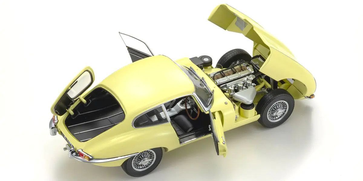 Kyosho 1/18 Jaguar E-Type Pale Primrose Diecast Model