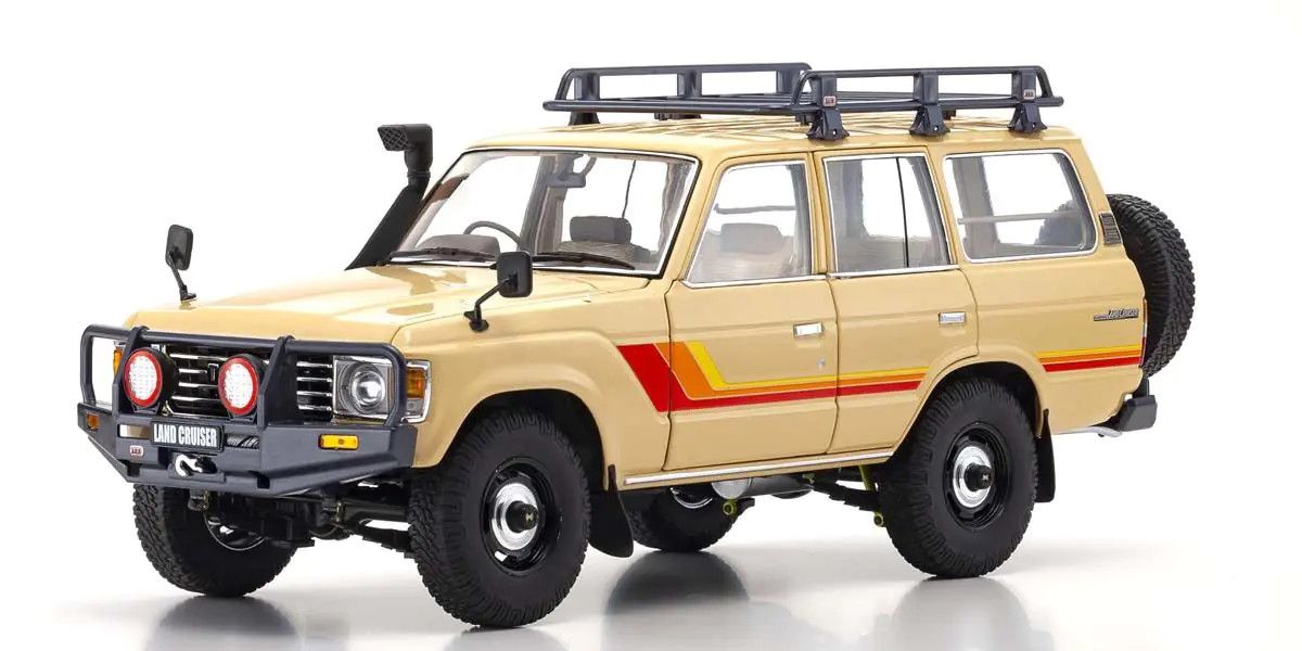 Kyosho 1/18 Scale Toyota Land Cruiser 60 with Optional Parts Beige Diecast 08956XBE