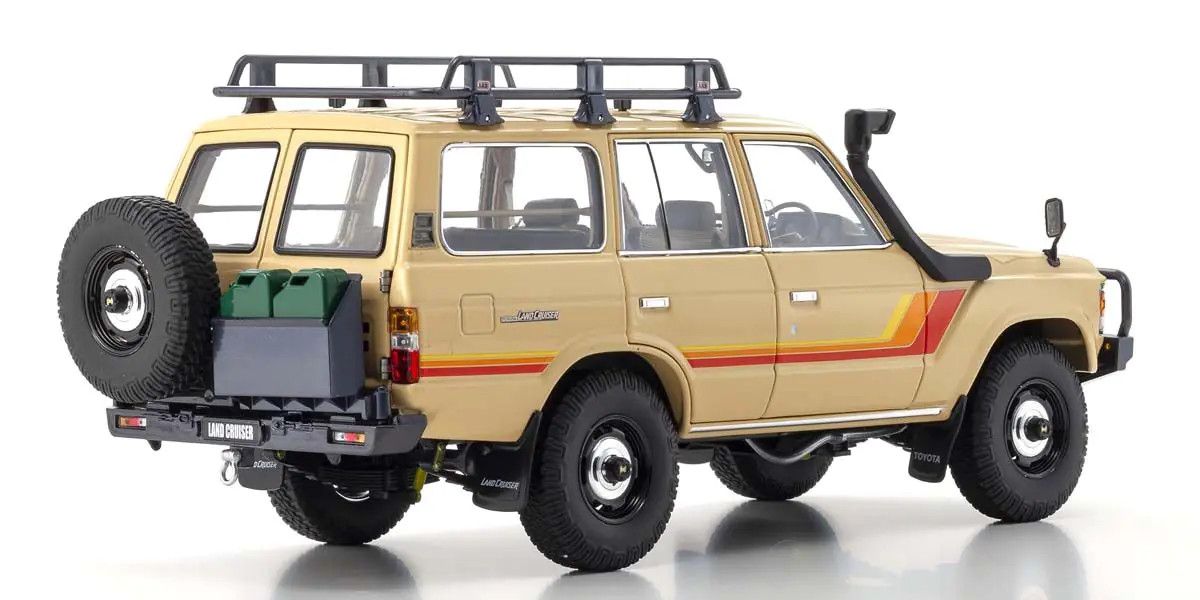 Kyosho 1/18 Scale Toyota Land Cruiser 60 with Optional Parts Beige Diecast 08956XBE