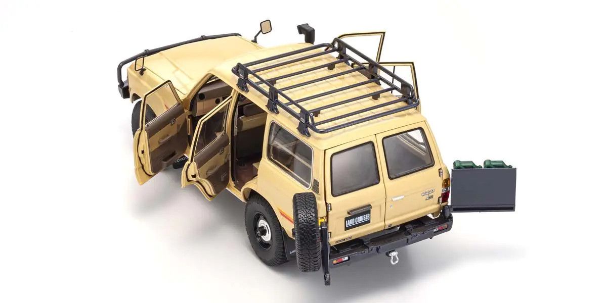 Kyosho 1/18 Scale Toyota Land Cruiser 60 with Optional Parts Beige Diecast 08956XBE