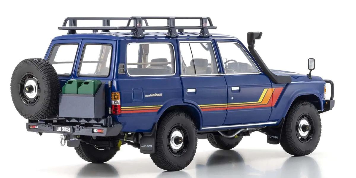 Kyosho 1/18 Scale Toyota Land Cruiser 60 with Optional Parts Blue Diecast 08956XBL