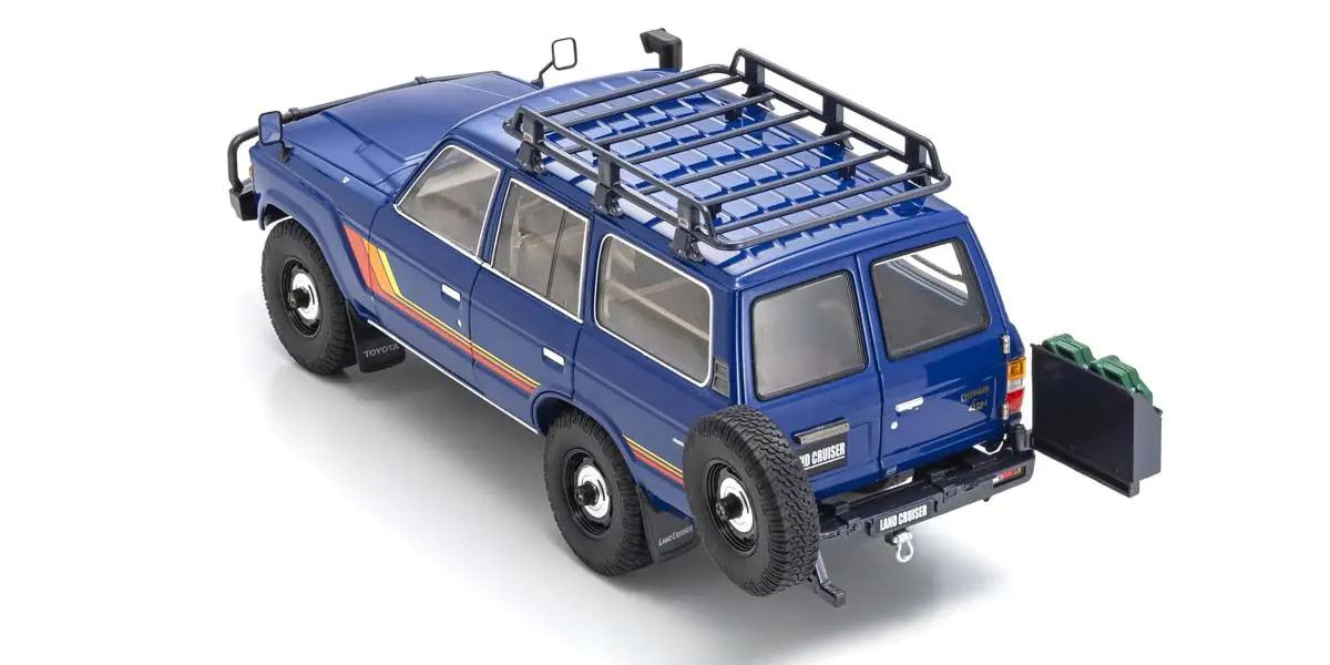 Kyosho 1/18 Scale Toyota Land Cruiser 60 with Optional Parts Blue Diecast 08956XBL