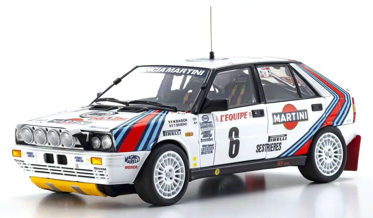 Kyosho 1/18 Lancia Delta HF 4WD Monte Carlo Team Lancia Martini Diecast Model