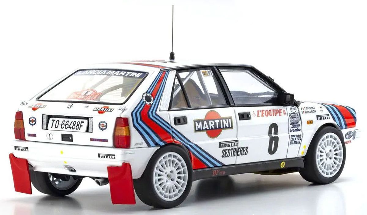Kyosho 1/18 Lancia Delta HF 4WD Monte Carlo Team Lancia Martini Diecast Model