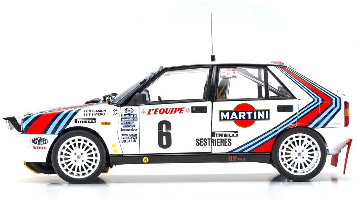 Kyosho 1/18 Lancia Delta HF 4WD Monte Carlo Team Lancia Martini Diecast Model