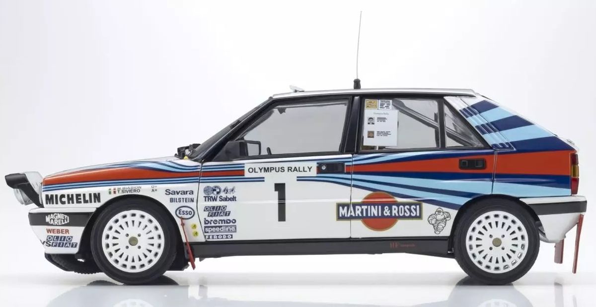 Kyosho 1/18 Lancia Delta HF Integrale 8V 1988 Olympus Rally Martini #1 Diecast Model Car