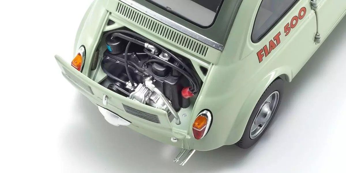 Kyosho 1/18 Fiat Nuova 500 Elaborazione Abarth Record Green Celeste Diecast Model