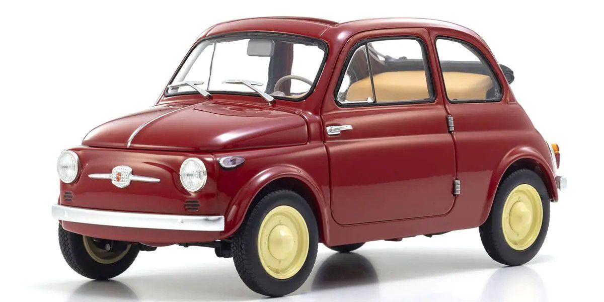 Kyosho 1/18 Fiat Nuova 500 Diecast Model, Coral Red 08966R