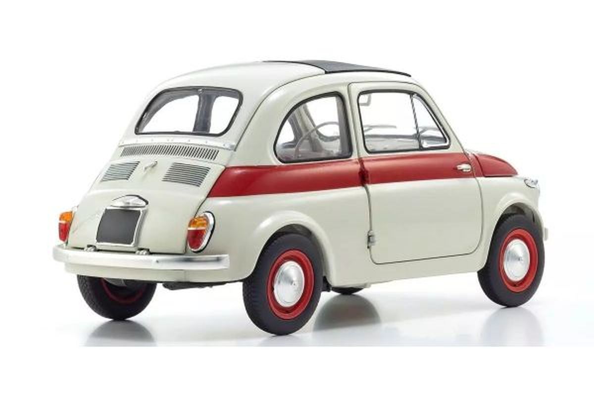 Kyosho 1/18 Fiat Nuova 500 Sport Light Gray Red Line Diecast Model