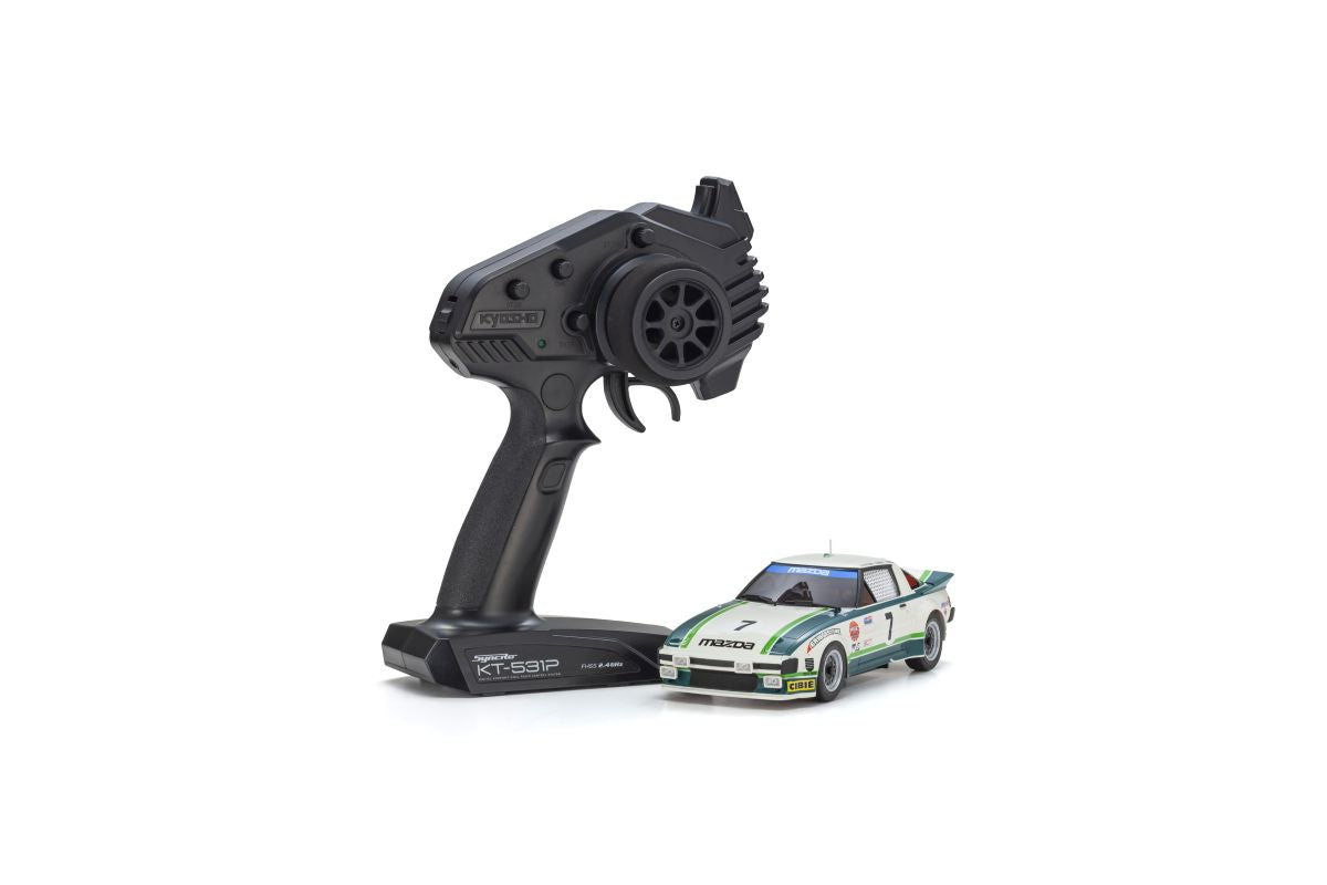 Kyosho Mini‑Z RWD MR‑04 Mazda Savanna RX‑7 (SA22C) 1979 Daytona GTU Readyset (32365GR) – 1/27 Scale RWD RC Car