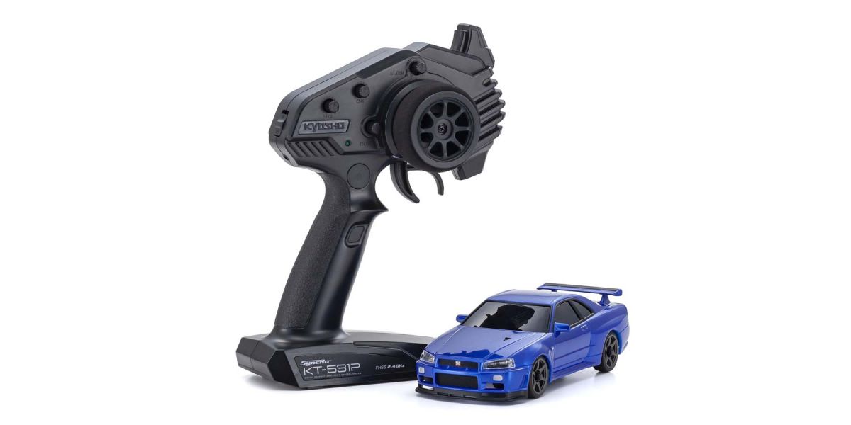 Kyosho MINI-Z AWD MA-020 Series Readyset Nissan Skyline GT-R V.spec II Nur (R34) Metallic Blue Default Title