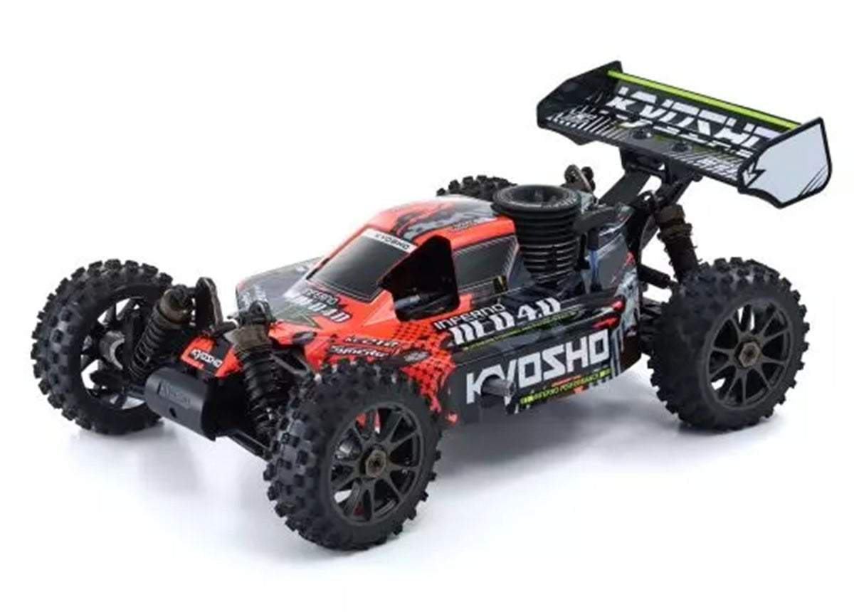 Kyosho Inferno NEO 4.0 Readyset 1/8 Nitro 4WD Buggy RTR with .21 Engine & 2.4GHz Radio – Red/Black