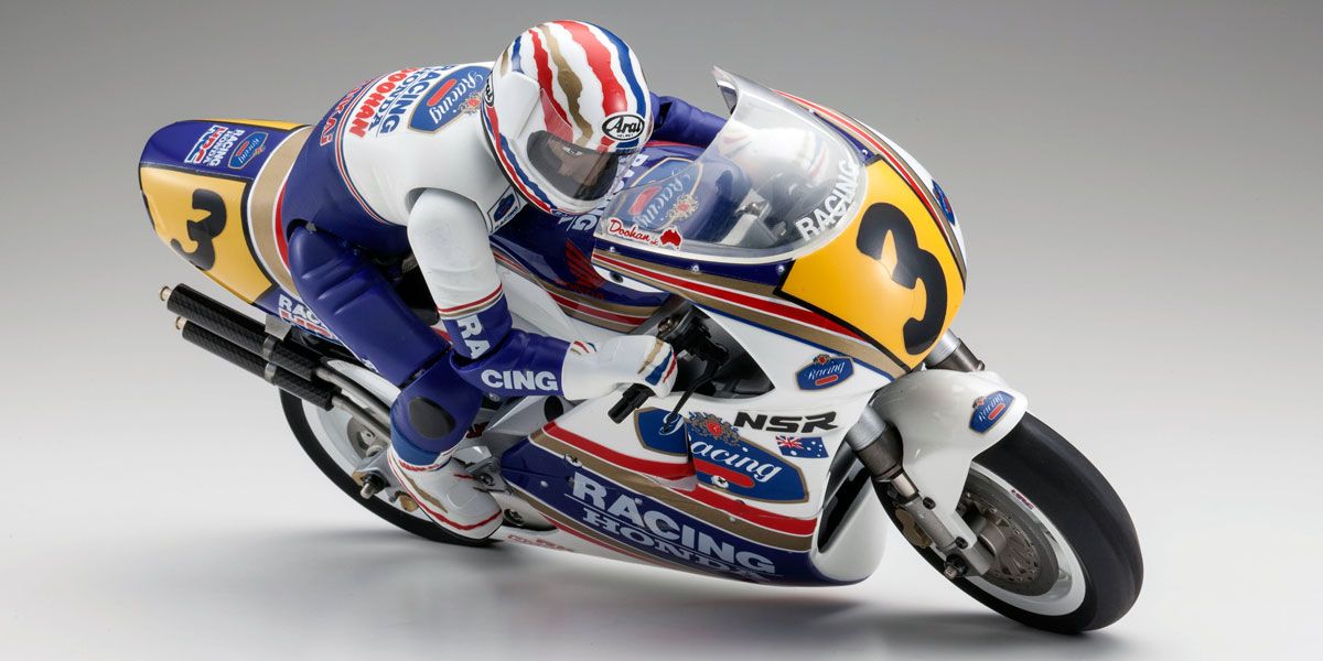 Kyosho 1/8 EP Motorcycle Hanging on Racer Honda NSR500 1991 Kit 34932B