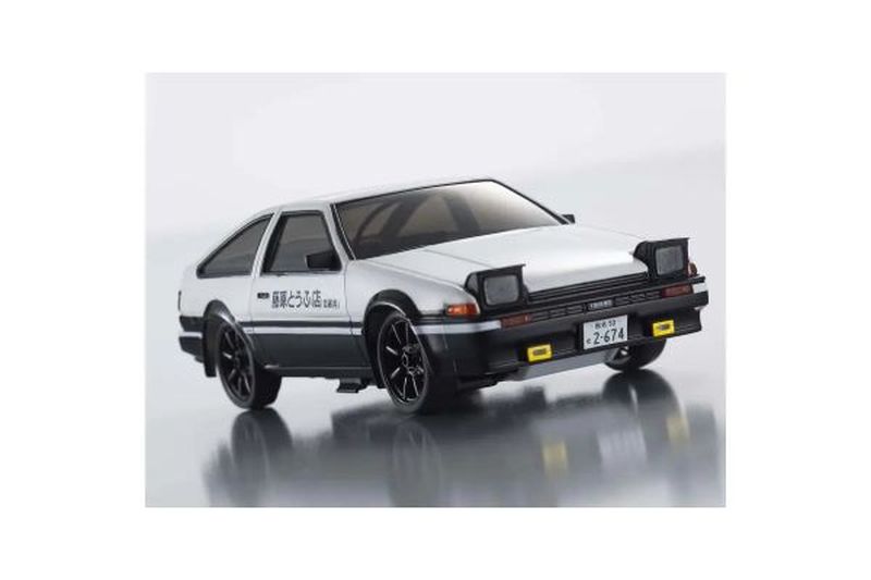 Kyosho First Mini‑Z Initial D TOYOTA SPRINTER TRUENO AE86 (White/Black) 66601A - 1/28 Scale Electric RWD