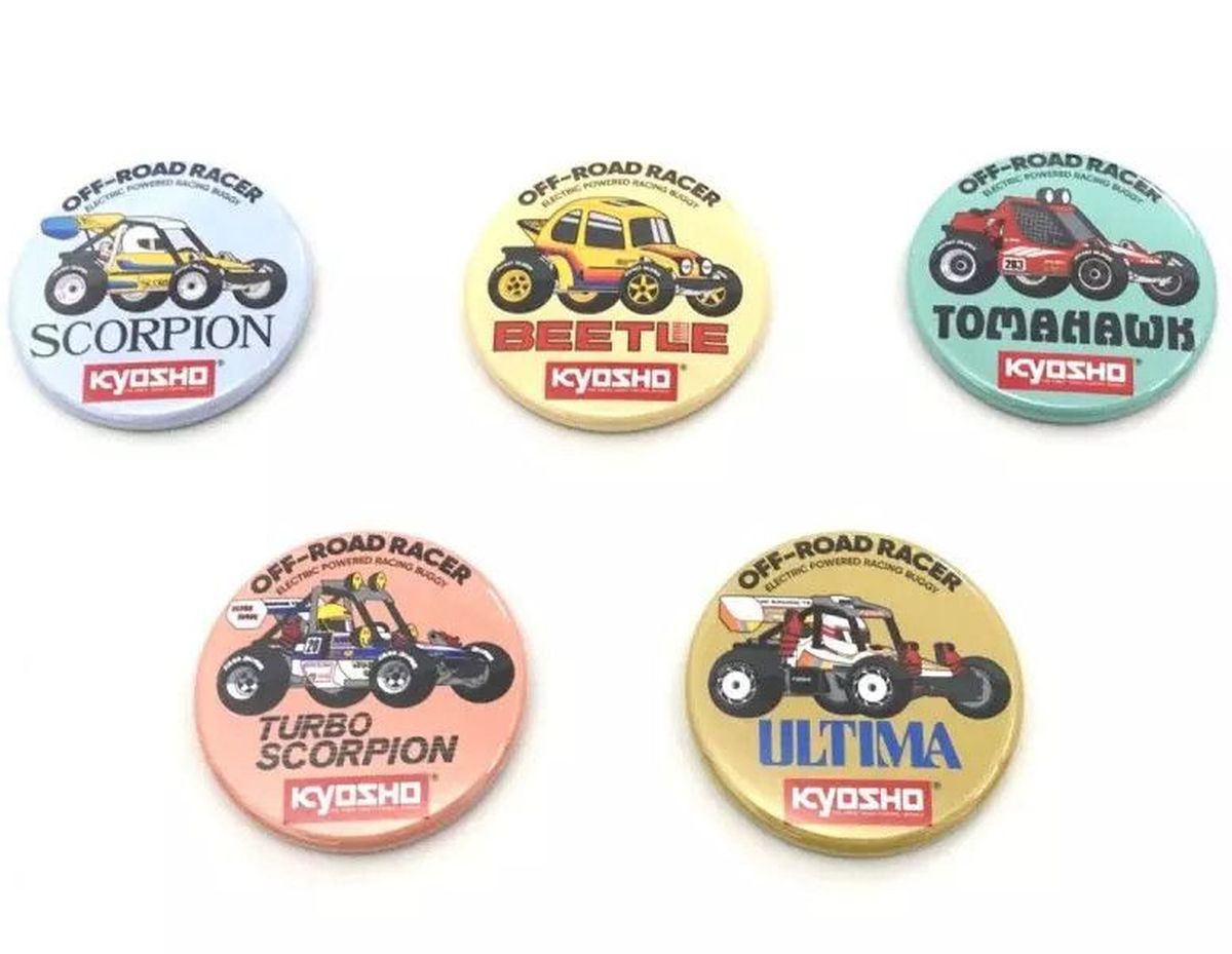 Vintage Buggy Badge 2WD Series 5-Type Assortment 44mm | Kyosho
