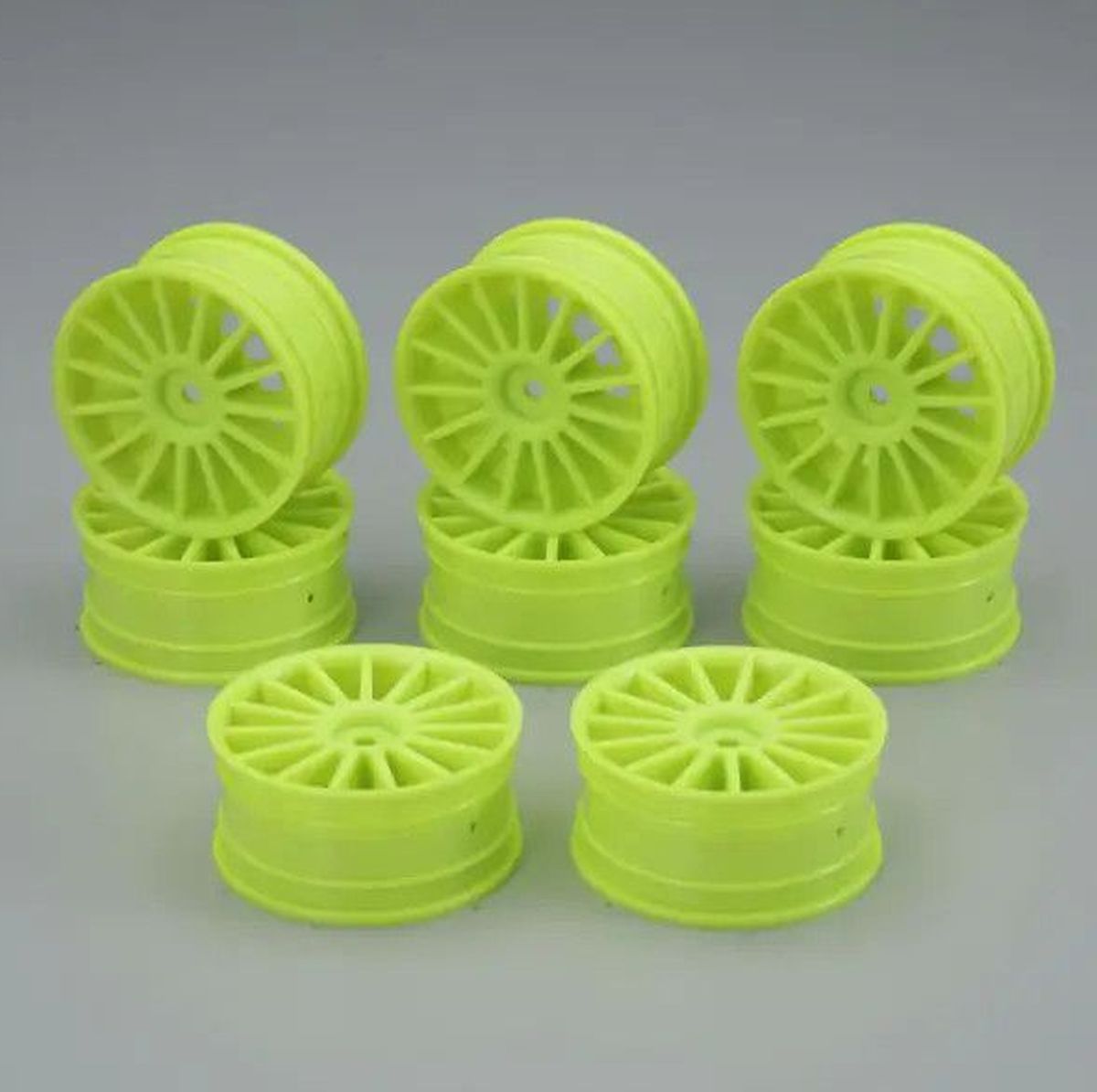 24mm Aero 15-Spoke Wheels F-Yellow 8-Pack for Touring Cars | Kyosho