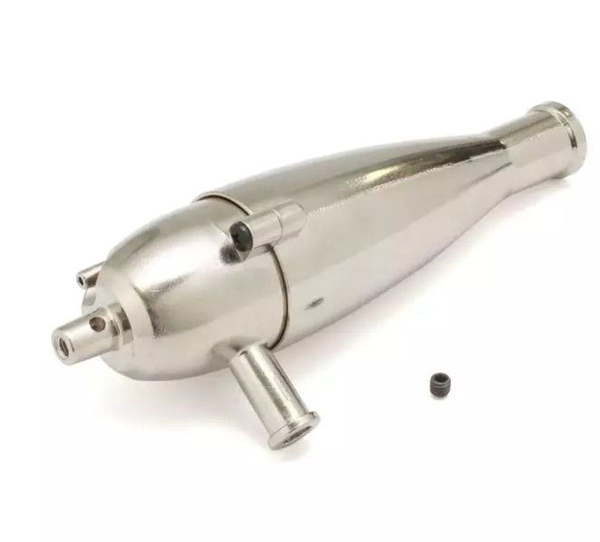 Silver Plated Silentstreek Tuned Muffler for Nitro Engines | Kyosho