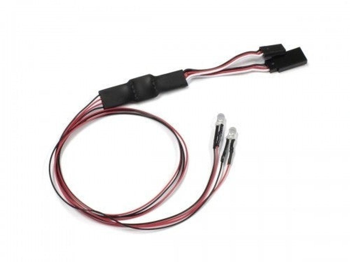 Kyosho 5mm Red LED Light Unit – 2 Bulbs, 400mm Leads, Plugs into Receiver
