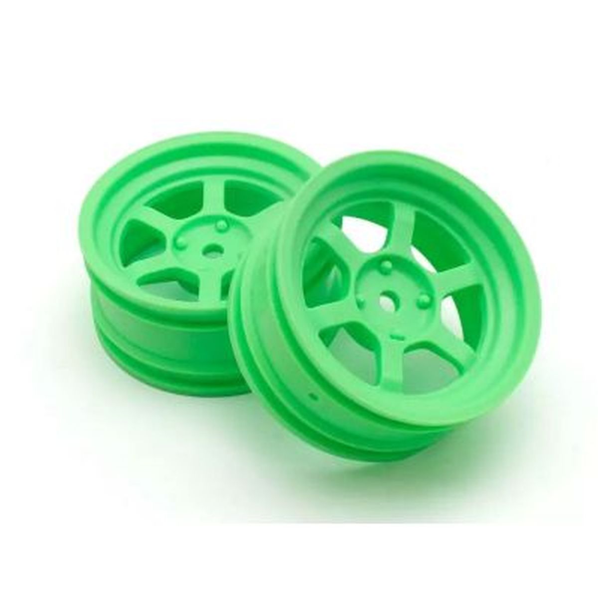 RAYS TE37V Wheel Set Fluorescent Green Offset 5mm for Fazer D2 | Kyosho