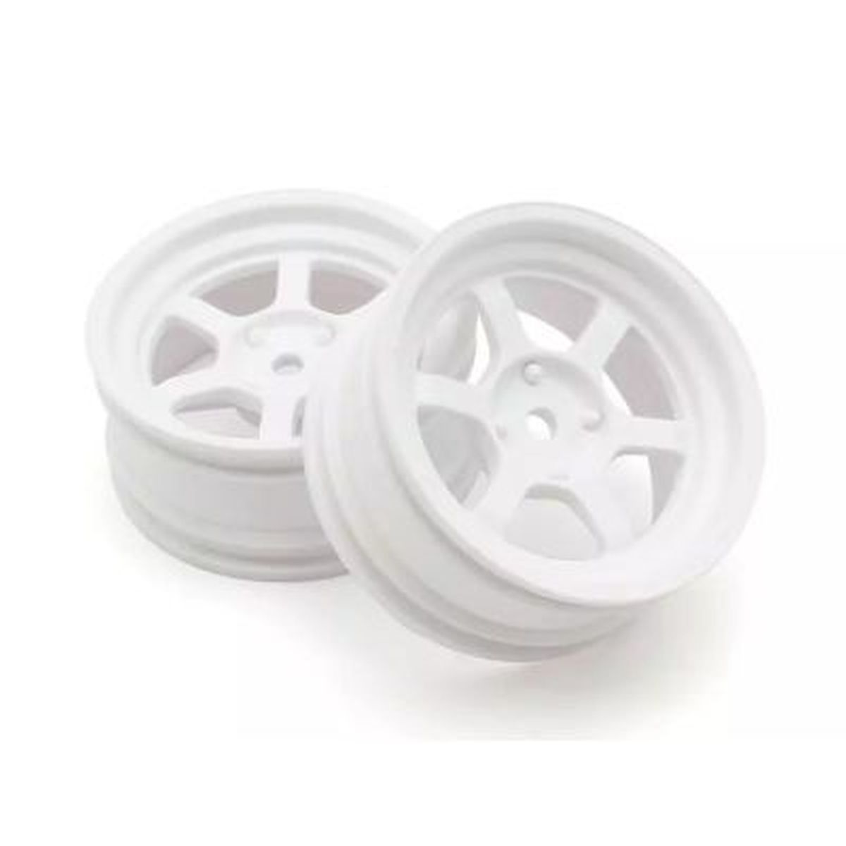 RAYS TE37V Wheel Set White Offset 5mm 2-Pack for Fazer D2 Drift | Kyosho