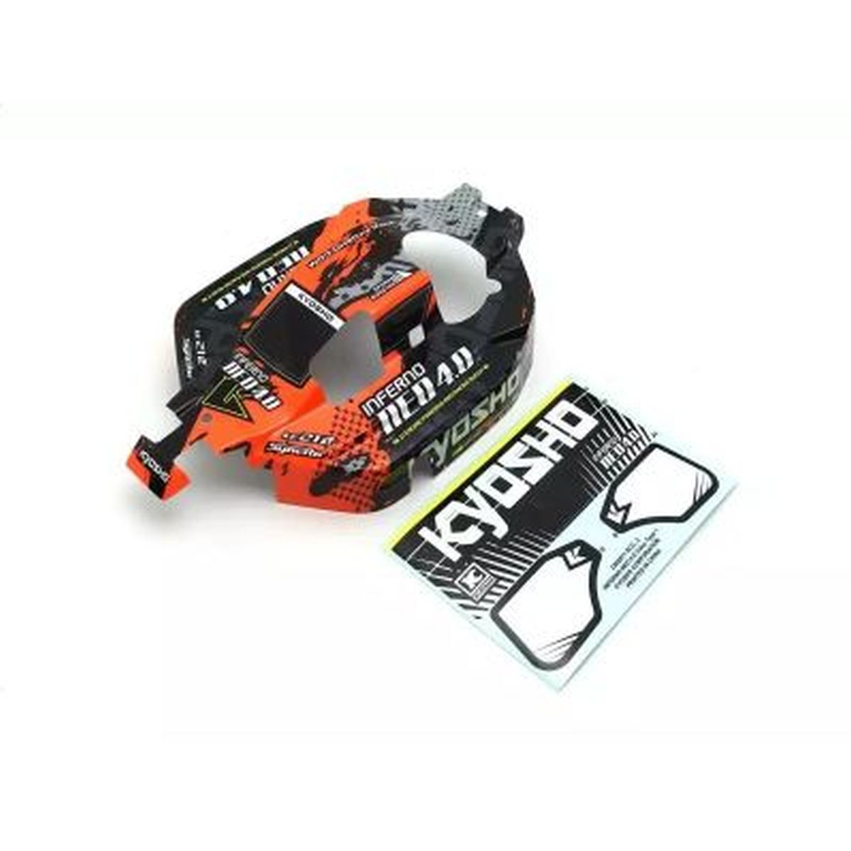 Pre-Decorated Red Body Set for Inferno NEO 4.0 T1 1/8 Nitro Buggy | Kyosho