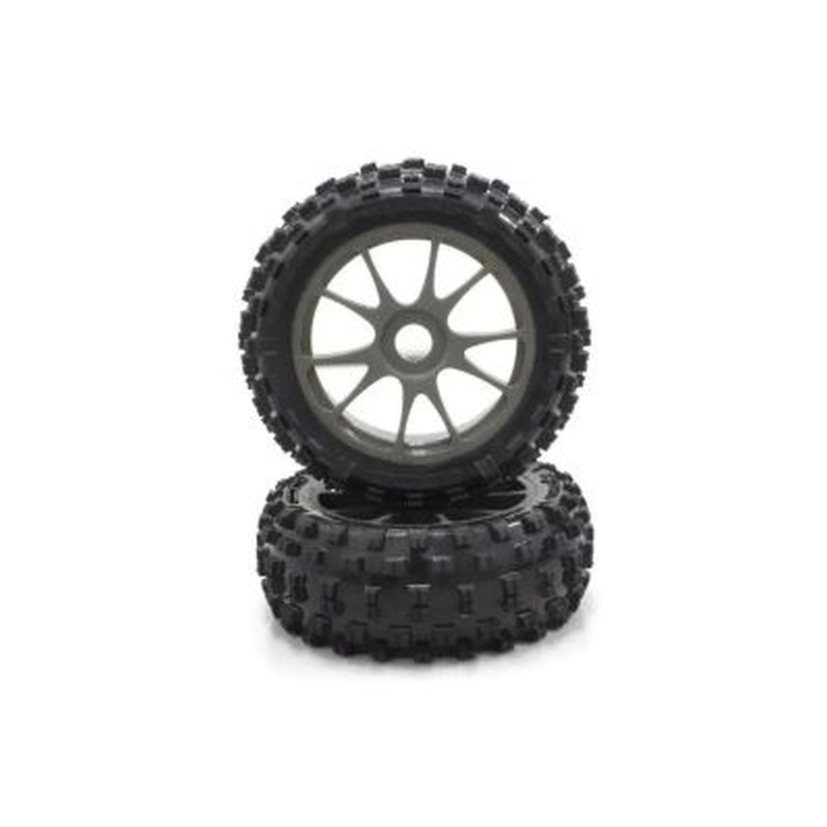 10-Spoke Wheel with Tire Gunmetal 2-Pack for Inferno NEO 3.0 | Kyosho