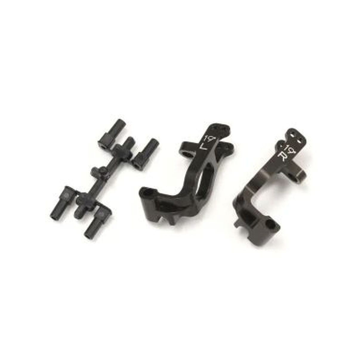 Aluminum Front Hub Carrier 19° Gunmetal L/R for MP9/10 | Kyosho