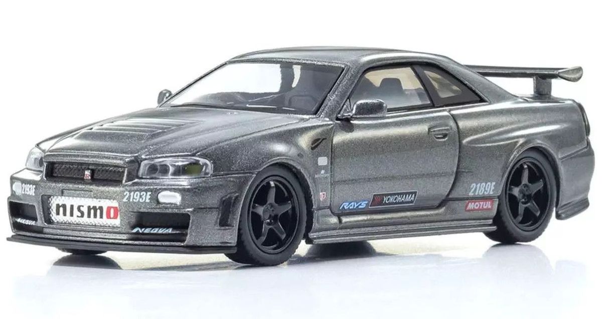 Kyosho MOTN 1/64 Nissan Skyline R34 GT-R Nismo CRS Version with LED Diecast Model