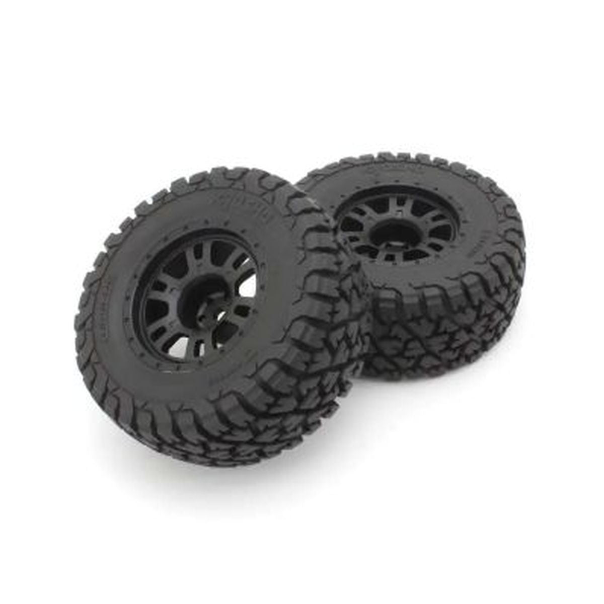 2.4" Glued Tire & Wheel Set Black for KB10L Toyota Tacoma | Kyosho