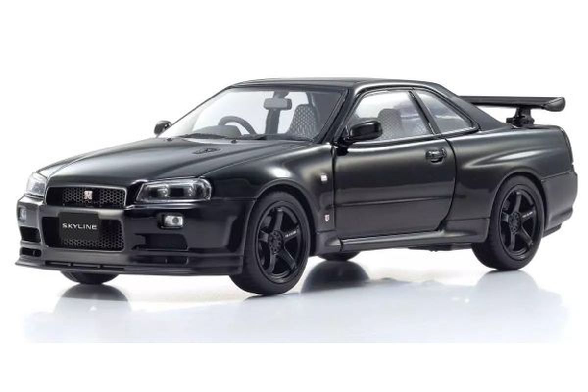 Kyosho 1/43 Nissan Skyline GT-R R34 V-Spec II Black Diecast Model