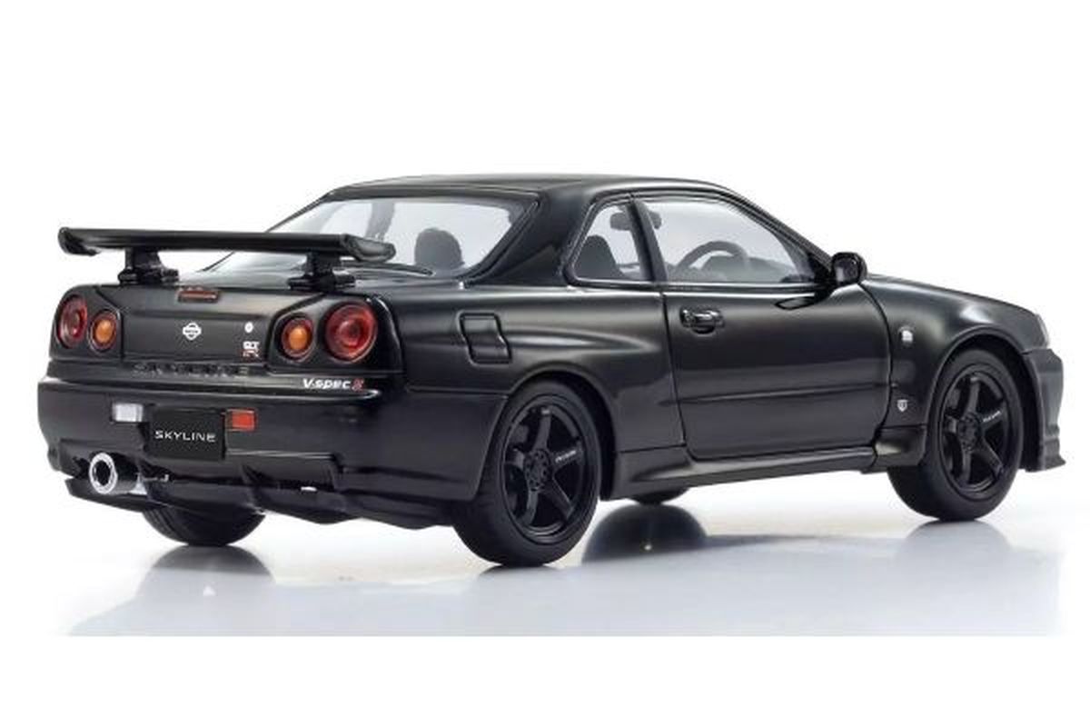 Kyosho 1/43 Nissan Skyline GT-R R34 V-Spec II Black Diecast Model