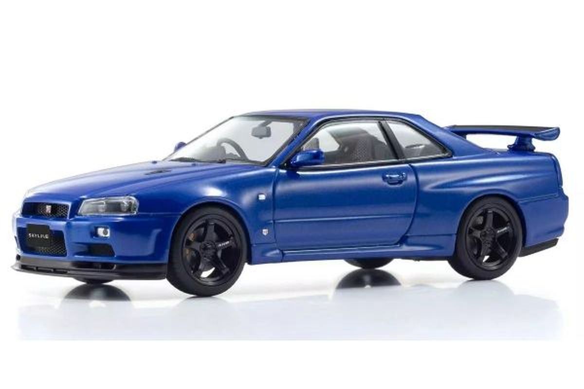 Kyosho 1/43 Nissan Skyline GT-R R34 V-Spec II Blue Diecast Model