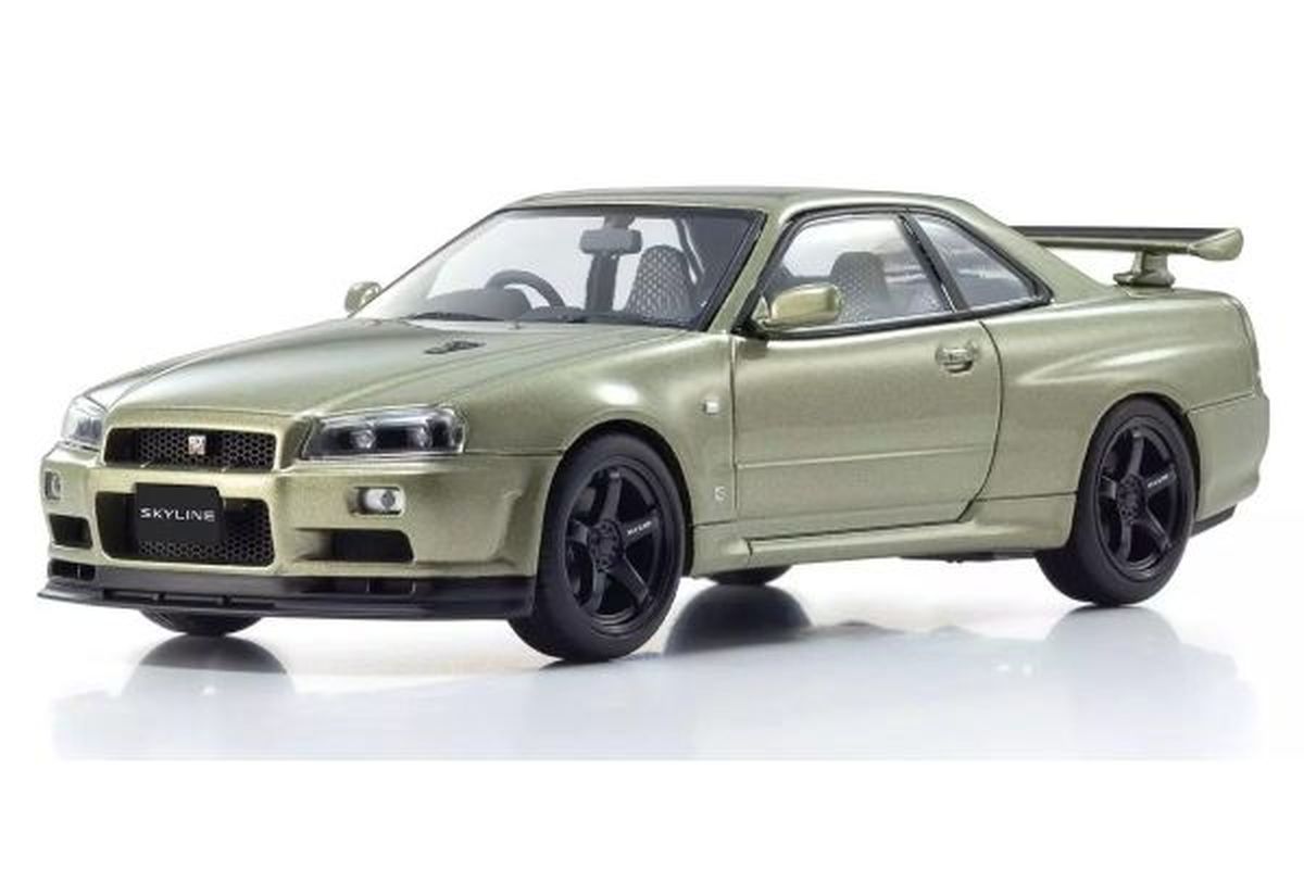Kyosho 1/43 Nissan Skyline GT-R R34 V-Spec II Nür Millennium Jade Diecast Model