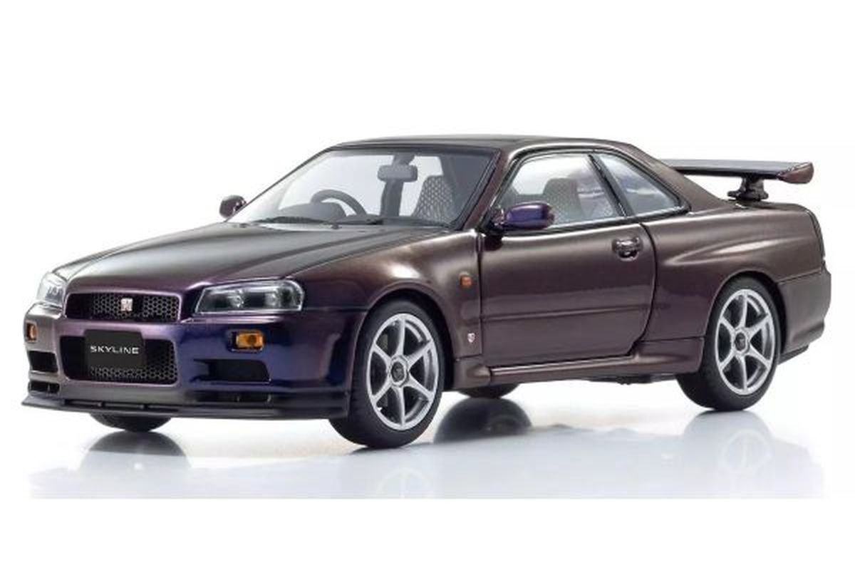 Kyosho 1/43 Nissan Skyline GT-R R34 V-Spec Midnight Purple III Diecast Model