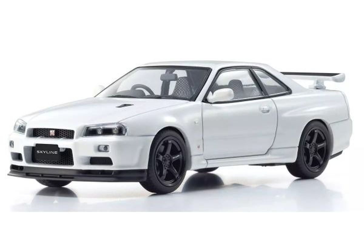 Kyosho 1/43 Nissan Skyline GT-R R34 V-Spec II White Diecast Model