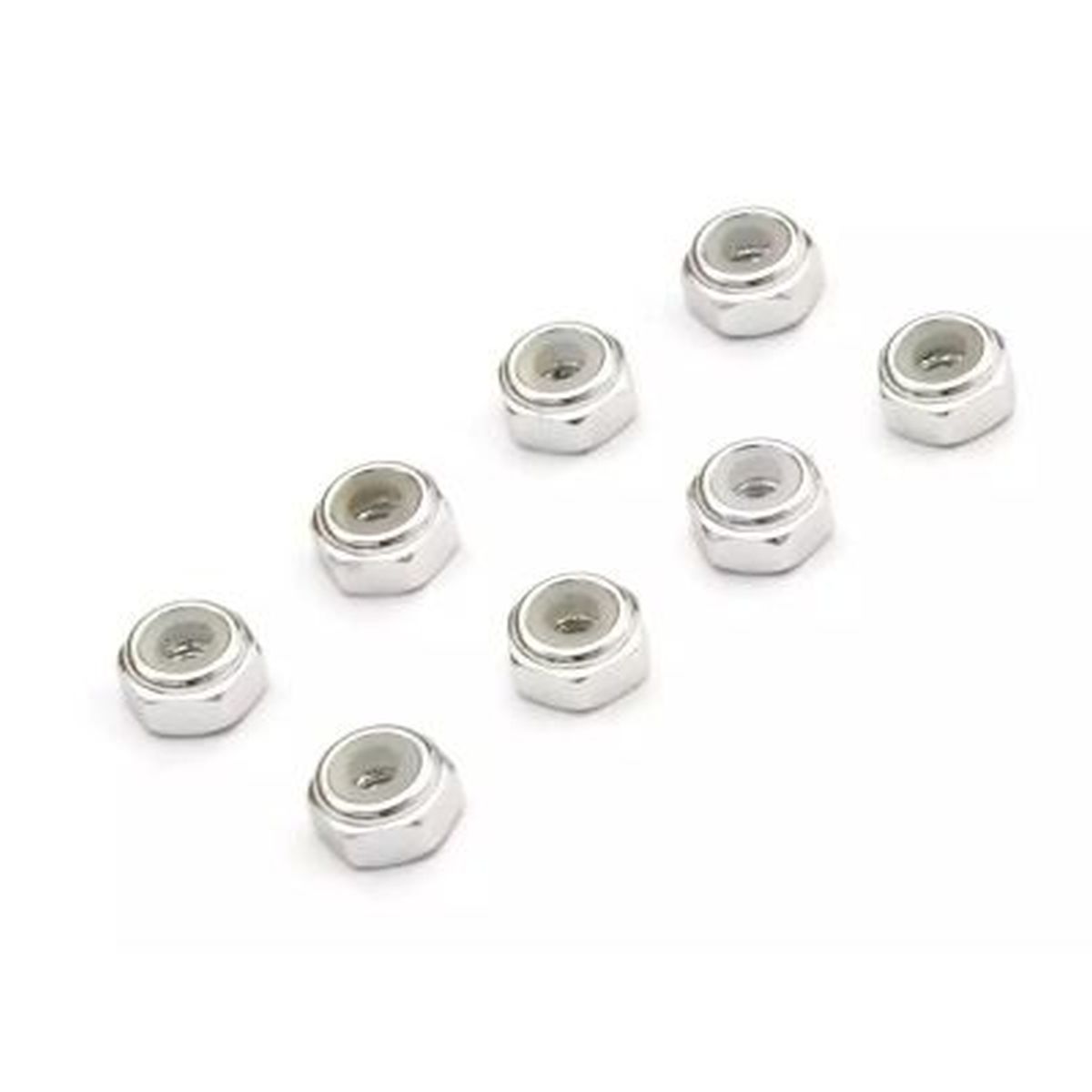M2 Aluminum Nylon Lock Nut Set (Silver/8pcs) for Mini-Z | Kyosho