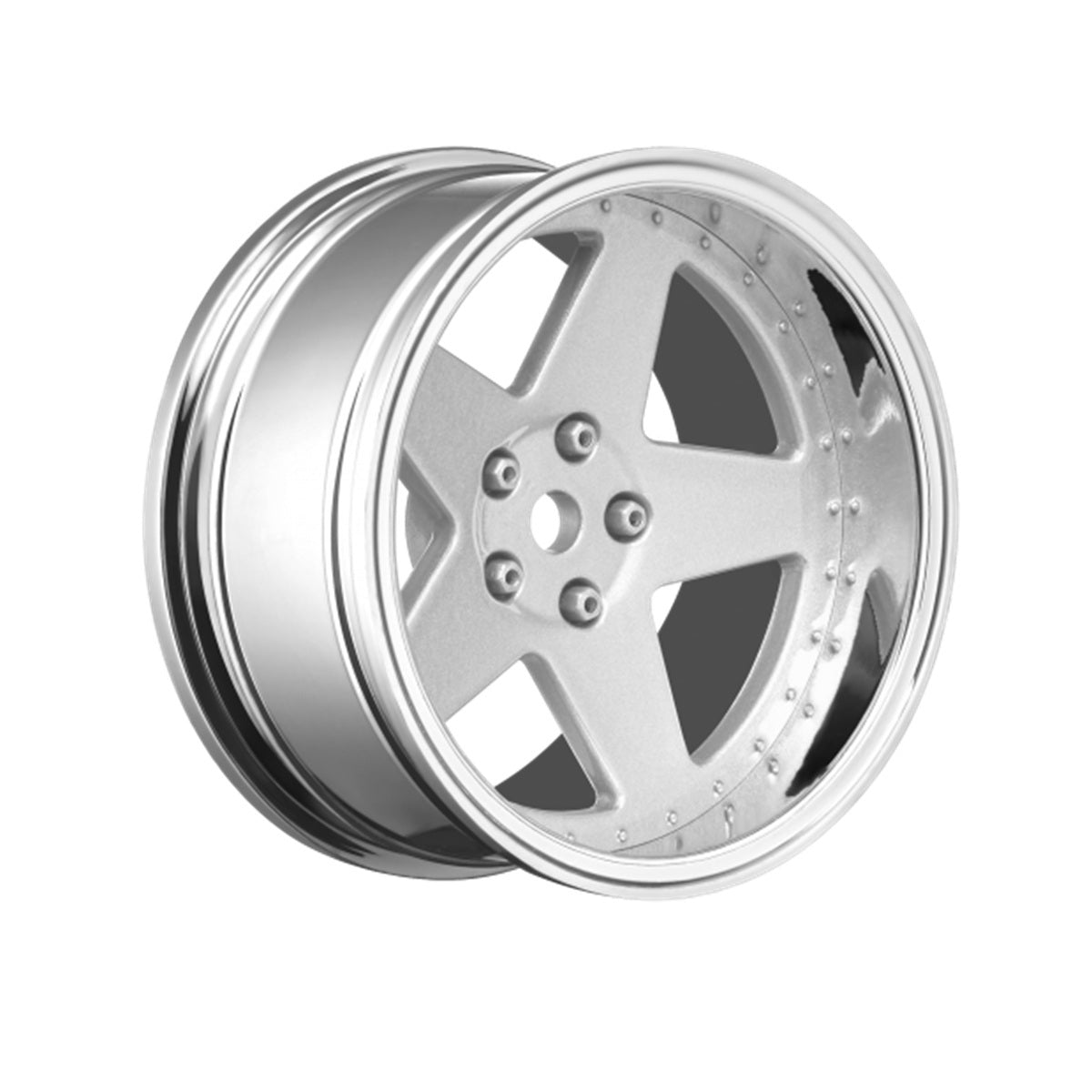 Louise RC 5-Spoke Matte Silver 1/10 Drift Wheel and Tire Set Pre-Mounted