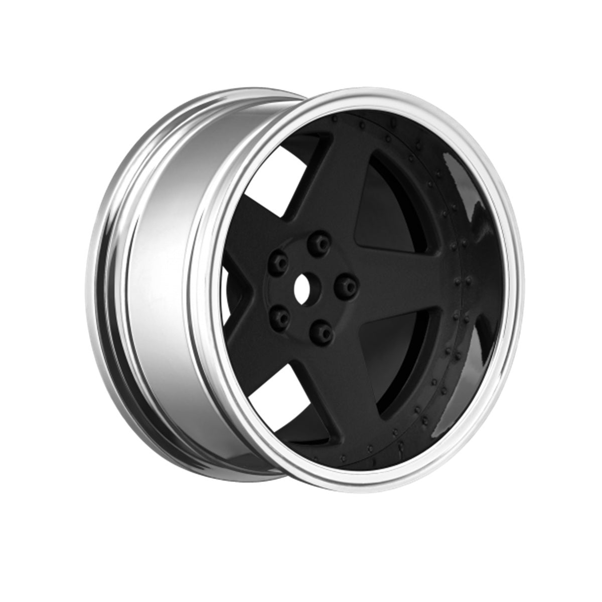 Louise RC 5-Spoke Matte Black 1/10 Drift Wheel and Tire Set Pre-Mounted