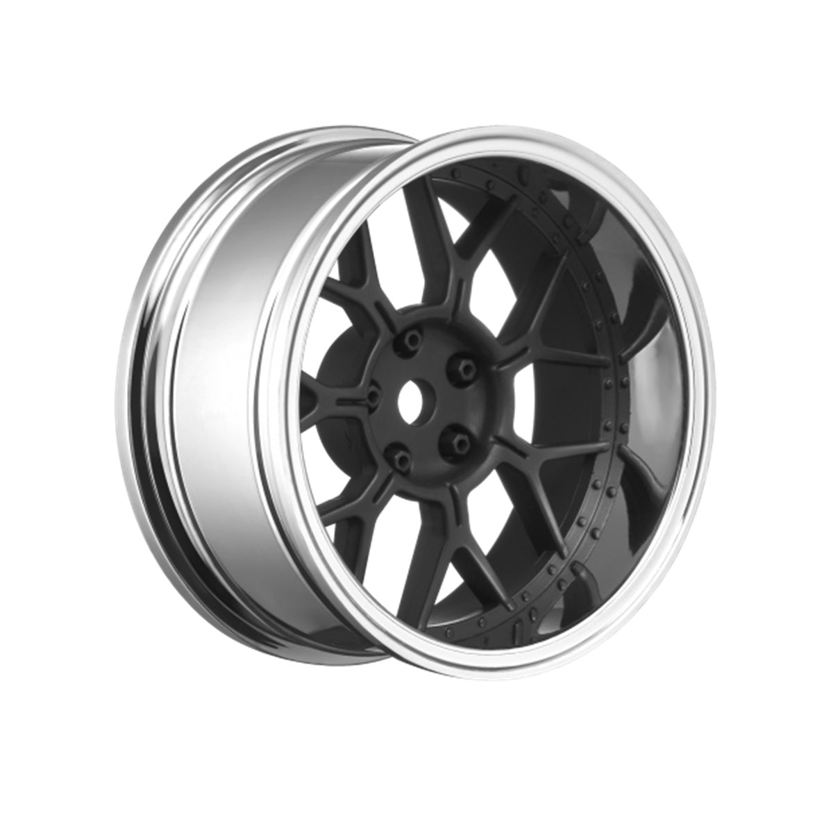 Louise RC 14-Spoke Matte Black 1/10 Drift Wheels with Adjustable Offset - 4 Piece Set